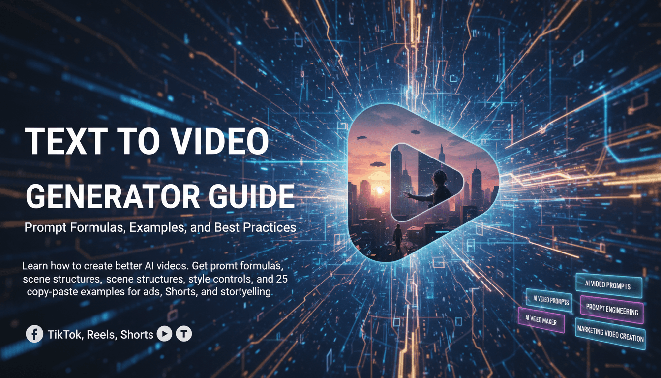 Text to Video Generator Guide: Prompt Formulas, Examples, and Best Practices
