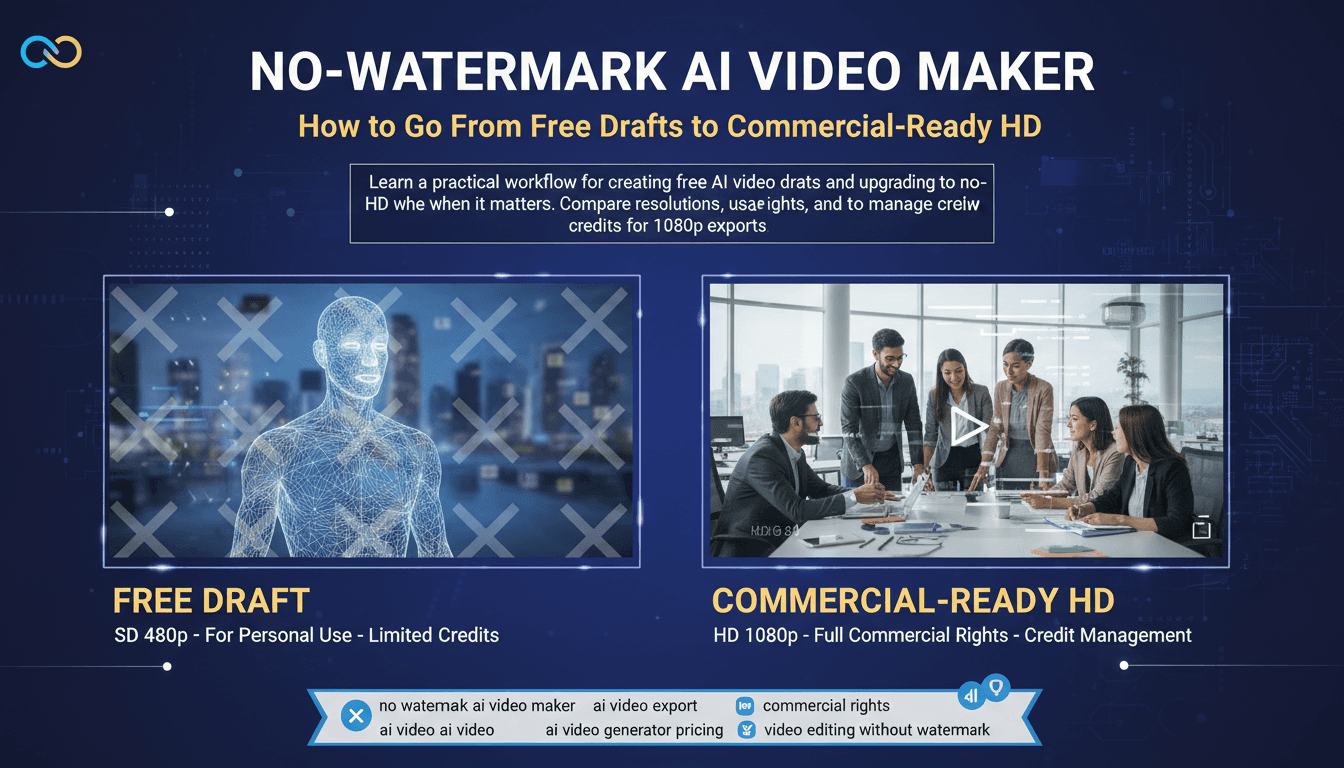 No-Watermark AI Video Maker: How to Go From Free Drafts to Commercial-Ready HD