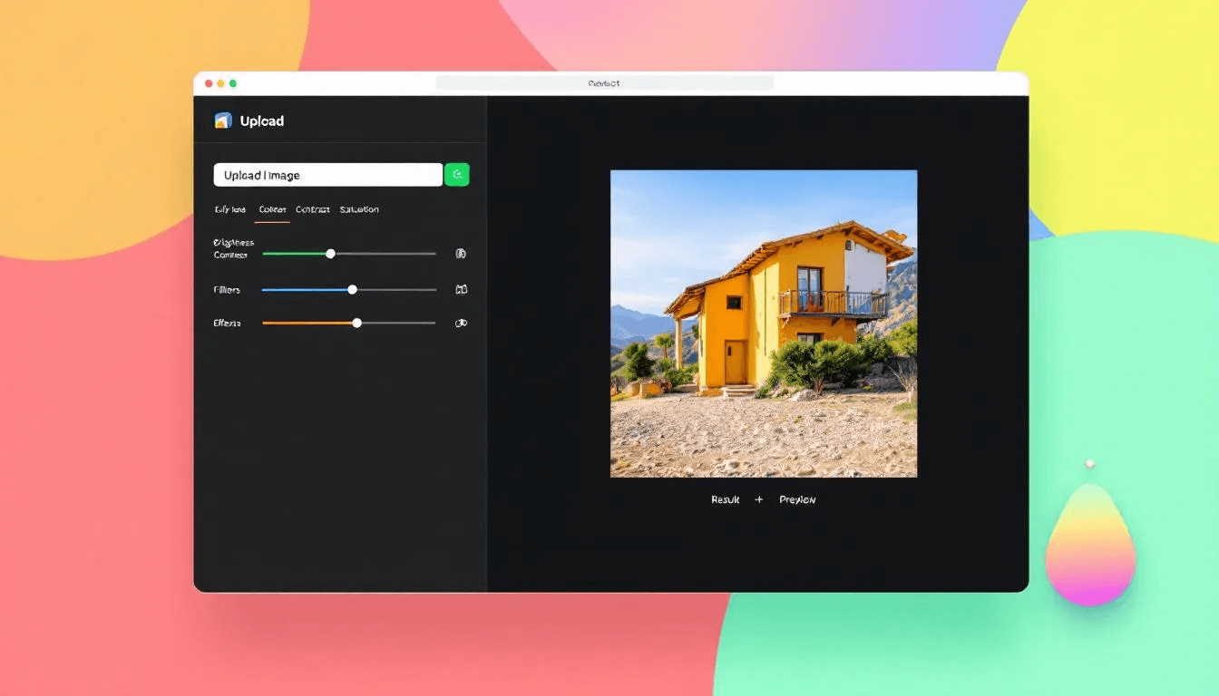 The image depicts a step-by-step interface of a free AI image editor, showcasing options for uploading images, various editing tools, and a preview of the edited images. This intuitive online tool allows users to start editing immediately, transforming photos with stunning results while providing complete control over the creative process.