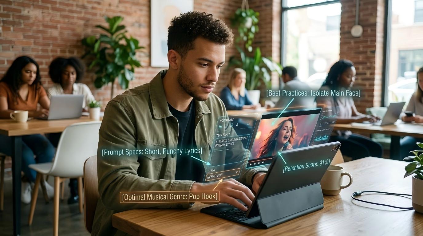 Optimal prompt structure for a singing photo generation: highlighting the balance between precise lyric syllables and acoustic genre descriptors